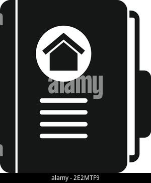 Realtor house folder icon, simple style Stock Vector