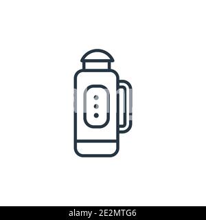 Thermo flask outline vector icon. Thin line black thermo flask icon, flat vector simple element illustration from editable food concept isolated strok Stock Vector