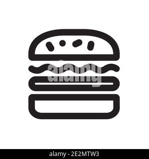 Classic hamburger outline icon isolated on white background. Stock Vector