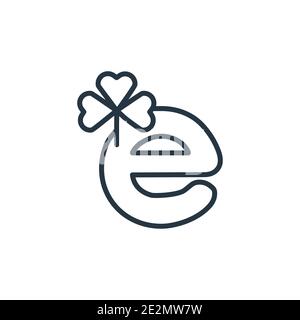 Eco e outline vector icon. Thin line black eco e icon, flat vector simple element illustration from editable ecology concept isolated stroke on white Stock Vector