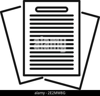 Estimator office papers icon, outline style Stock Vector