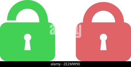 Lock Icon in flat style isolated on white background. Vector illustration, EPS10. Stock Vector