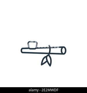 Pipe of peace outline vector icon. Thin line black pipe of peace icon, flat vector simple element illustration from editable culture concept isolated Stock Vector