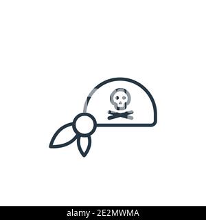Pirate scarf outline vector icon. Thin line black pirate scarf icon, flat vector simple element illustration from editable fashion concept isolated st Stock Vector