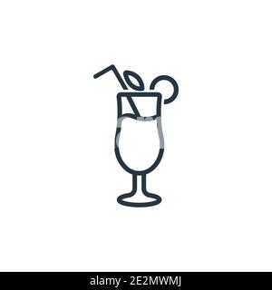 Tropical itch outline vector icon. Thin line black tropical itch icon, flat vector simple element illustration from editable drinks concept isolated s Stock Vector