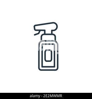 Spray bottle outline vector icon. Thin line black spray bottle icon, flat vector simple element illustration from editable fashion concept isolated st Stock Vector