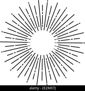 Linear sun rays painted in vintage style Stock Vector Image & Art - Alamy