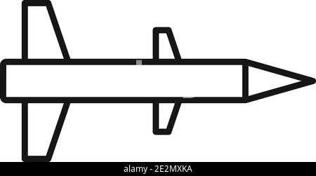 Missile ballistic icon, outline style Stock Vector