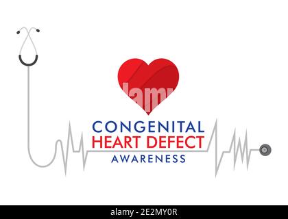 vector illustration of congenital heart defect awareness week design Stock Vector