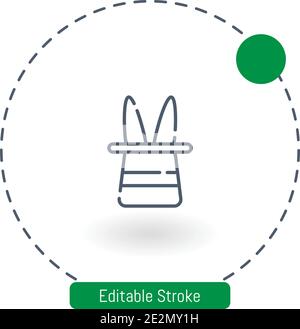 magic hat vector icon editable stroke outline icons for web and mobile Stock Vector