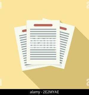 Estimator office papers icon, flat style Stock Vector