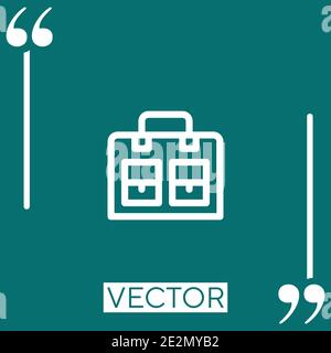 briefcase vector icon Linear icon. Editable stroked line Stock Vector