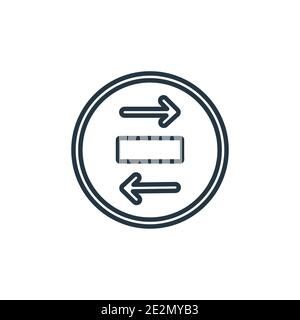 Panorama with right arrow outline vector icon. Thin line black panorama with right arrow icon, flat vector simple element illustration from editable e Stock Vector