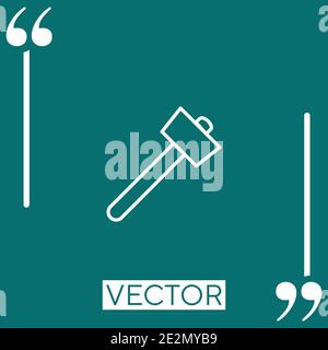 hammer outline vector icon Linear icon. Editable stroke line Stock Vector