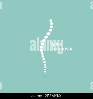 Spine diagnostic Icon in flat design. Logo. Eps10 Stock Vector