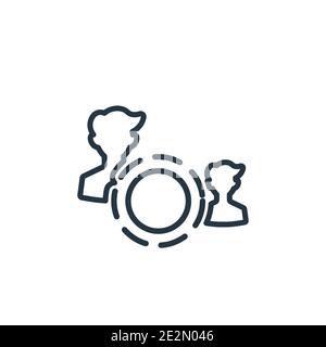 Team target outline vector icon. Thin line black team target icon, flat vector simple element illustration from editable general concept isolated stro Stock Vector