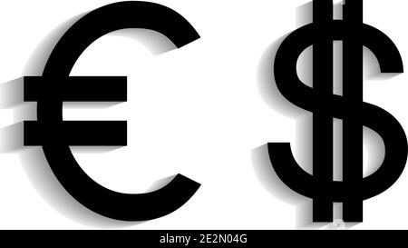 3d Illustration Of Currency Symbols Set Euro With Dollar Icon Eps10 Stock Vector Image Art Alamy