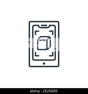 Ar app outline vector icon. Thin line black ar app icon, flat vector simple element illustration from editable general concept isolated stroke on whit Stock Vector