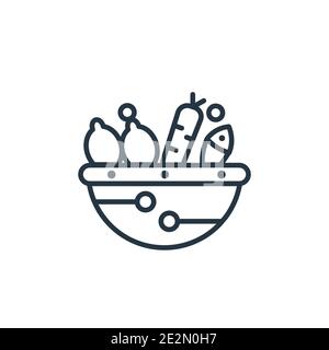 Healthy food outline vector icon. Thin line black healthy food icon, flat vector simple element illustration from editable food concept isolated strok Stock Vector