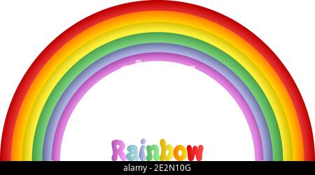 Rainbow with text Rainbow on blank background. Eps10 Stock Vector