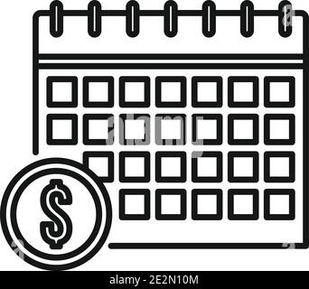 Calendar utilities icon, outline style Stock Vector
