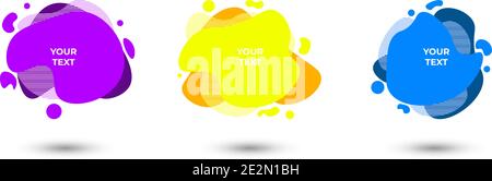 Set of three colored abstract modern graphic elements. Vector illustration. Stock Vector