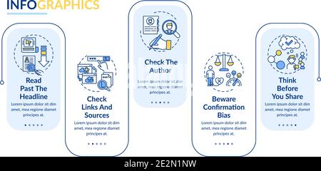 False news checking vector infographic template Stock Vector