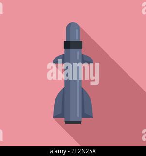 Missile attack icon, flat style Stock Vector