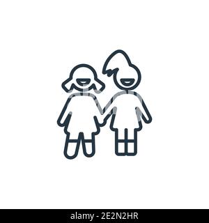 Little siblings thin line icon Stock Vector Image & Art - Alamy