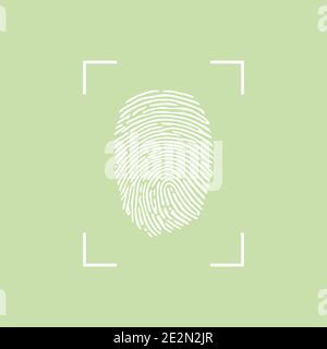 Fingerprint Icon in flat style. Vector illustration. Eps 10 Stock Vector
