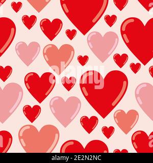Valentine day seamless pattern with hearts. Suitable for backgrounds, wrapping paper, phone cases. Stock Vector