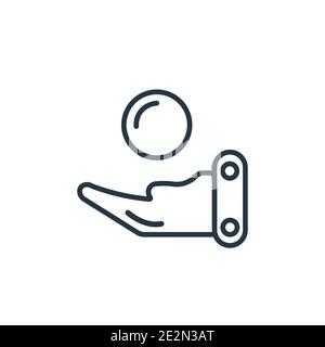 Telekinesis outline vector icon. Thin line black telekinesis icon, flat vector simple element illustration from editable future technology concept iso Stock Vector