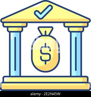 Treasury RGB color icon Stock Vector