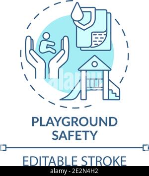 Playground safety turquoise concept icon Stock Vector