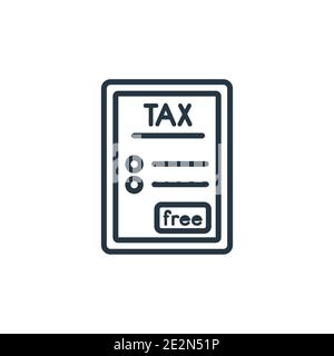 Tax free outline vector icon. Thin line black tax free icon, flat vector simple element illustration from editable delivery and logistics concept isol Stock Vector