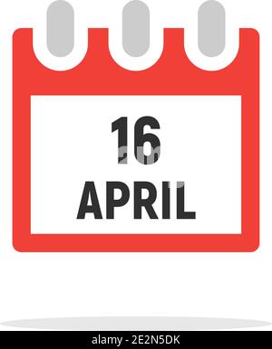 Calendar icon. 16 April Happy Easter Day. Vector icon Stock Vector