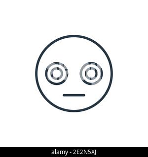 Dizzy emoji outline vector icon. Thin line black dizzy emoji icon, flat vector simple element illustration from editable emoji concept isolated on whi Stock Vector
