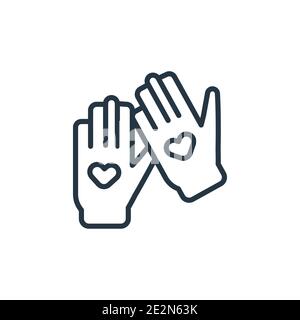 Pair of gloves outline vector icon. Thin line black pair of gloves icon, flat vector simple element illustration from editable fashion concept isolate Stock Vector
