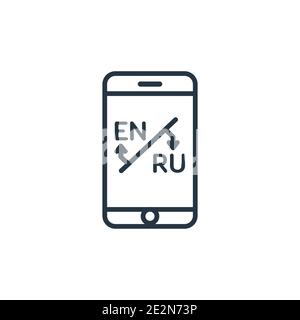 Translator outline vector icon. Thin line black translator icon, flat vector simple element illustration from editable online learning concept isolate Stock Vector