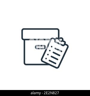 Delivery list outline vector icon. Thin line black delivery list icon, flat vector simple element illustration from editable delivery and logistics co Stock Vector