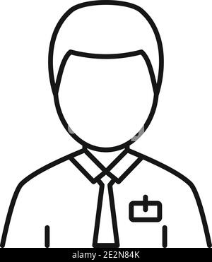 Man estimator icon, outline style Stock Vector