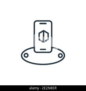 Augmented reality outline vector icon. Thin line black augmented reality icon, flat vector simple element illustration from editable future technology Stock Vector