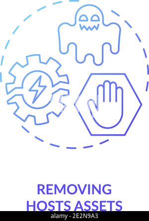 Removing hosts assets concept icon Stock Vector