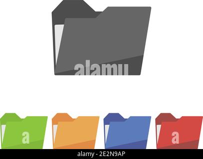 Set folder icon on white background. Vector illustration Stock Vector