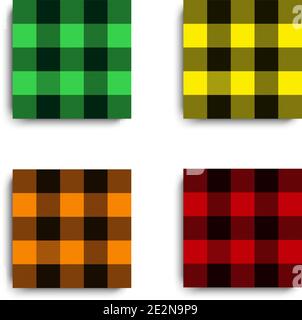 Set color texture Plaid. Templates for clothing fabrics. Seamless texture. Vector background. Stock Vector