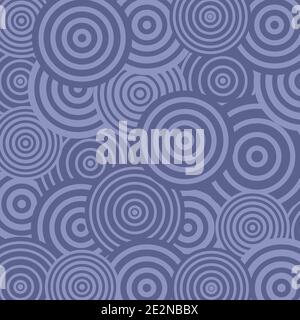 Blue abstract overlap circle pattern seamless, vector illustration Stock Vector