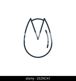 Pistachio outline vector icon. Thin line black pistachio icon, flat vector simple element illustration from editable food concept isolated stroke on w Stock Vector