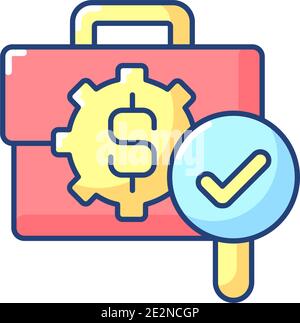 Business controlling RGB color icon Stock Vector