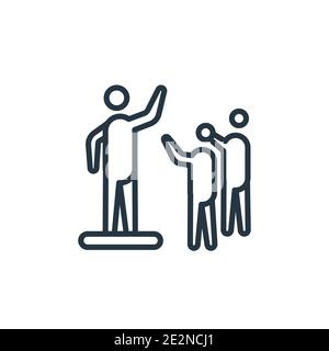 Blessed human outline vector icon. Thin line black blessed human icon, flat vector simple element illustration from editable feelings concept isolated Stock Vector