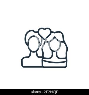 Romeo and juliet outline vector icon. Thin line black romeo and juliet icon, flat vector simple element illustration from editable literature concept Stock Vector